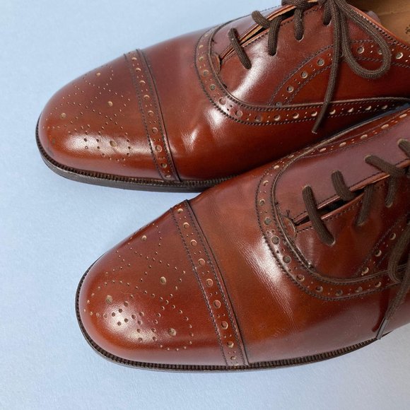 NWOT Brown Leather Church’s Heeled Oxford Shoe 8.5 - Picture 5 of 10